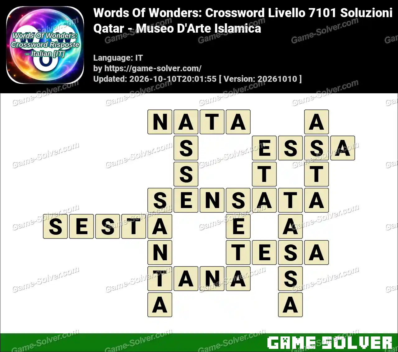 Words Of Wonders: Crossword Livello 7101 Soluzioni – Qatar – Museo D’Arte Islamica